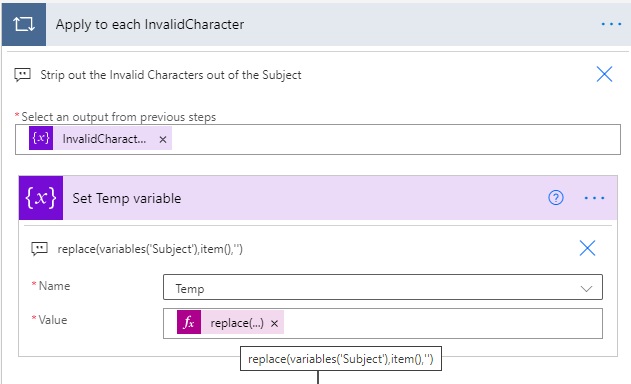 invalid character flow variable invalid character flow variable