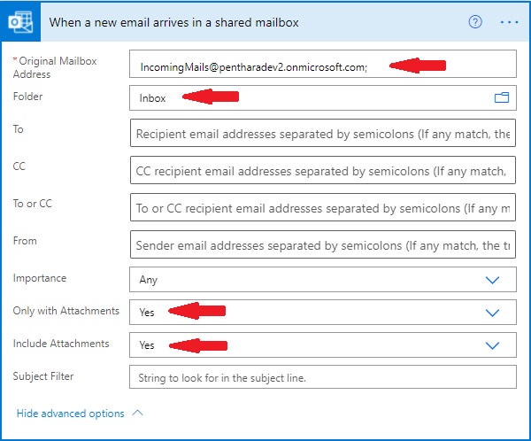 incoming email action incoming email action