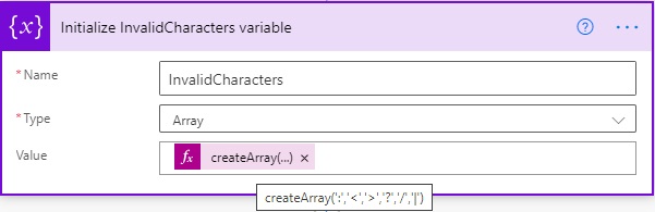 initialize variable array