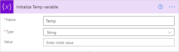 initialize variable string