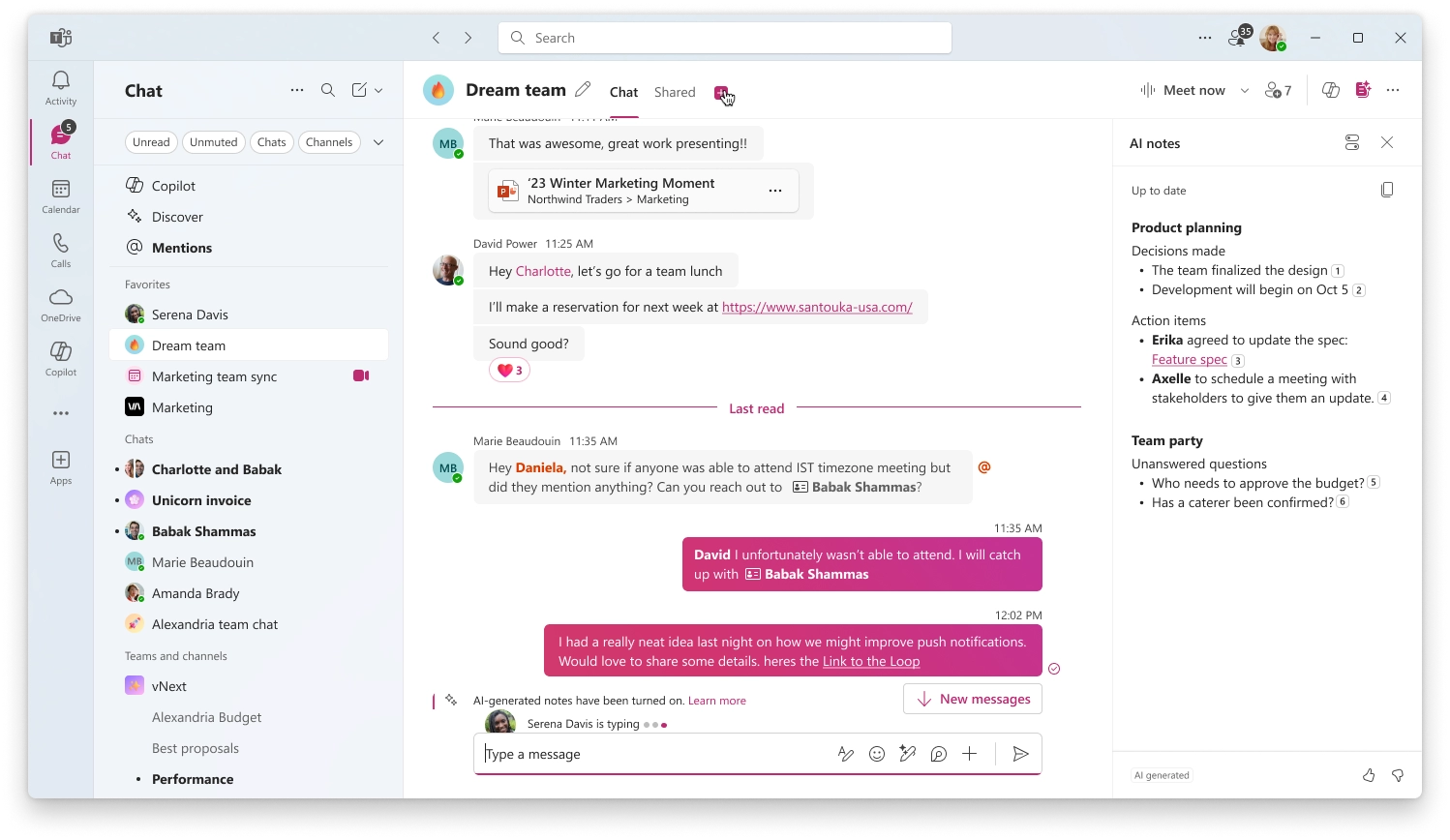 User selected accent color applied in Teams