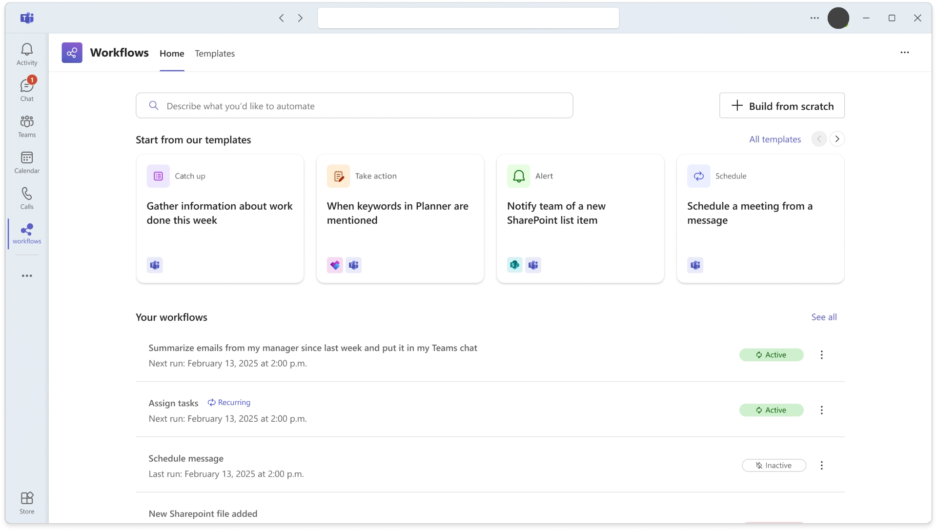 New Workflows Experience in Microsoft Teams