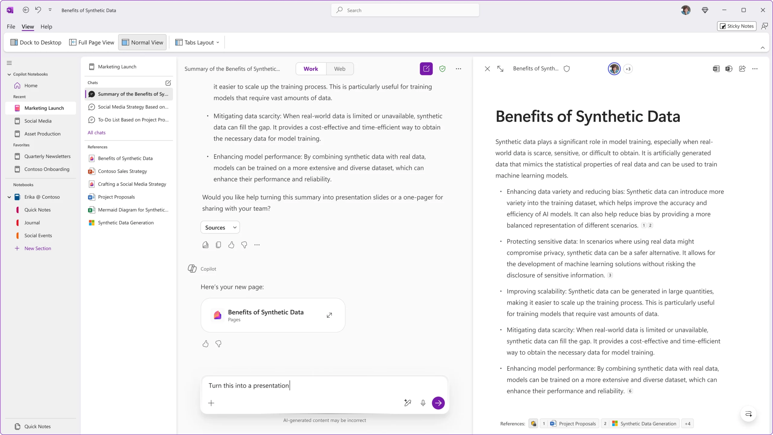 ON Copilot Notebook-ChatPage
