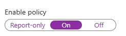 Conditional Access policy toggle set to 