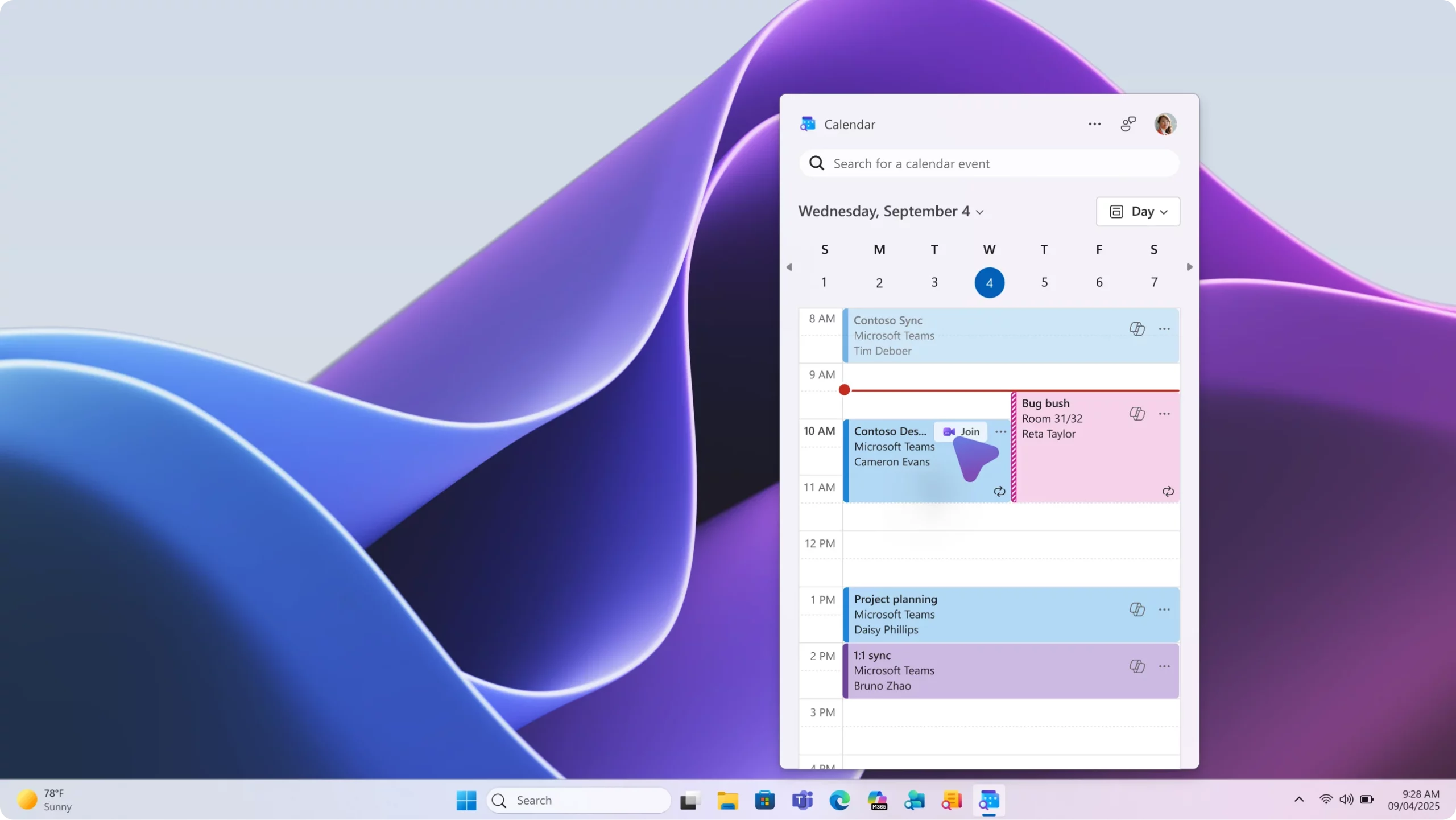 Calendar app features