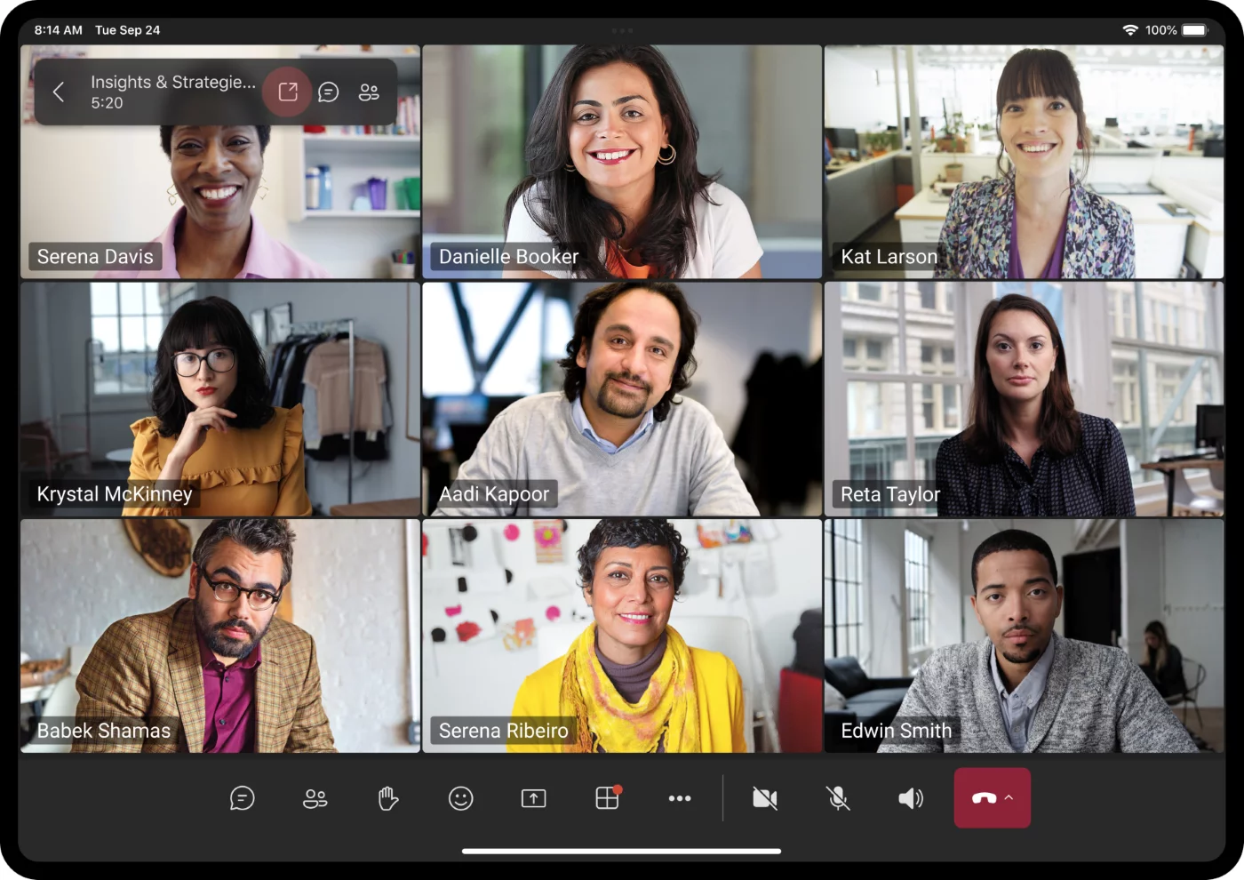Screenshot 2 - View of meeting window as a separate Teams window: 