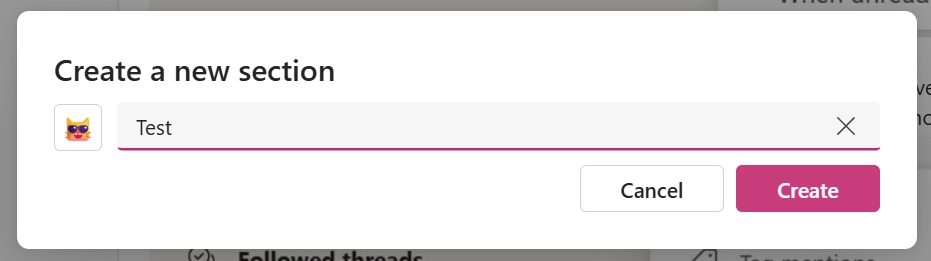 Custom section names in Teams