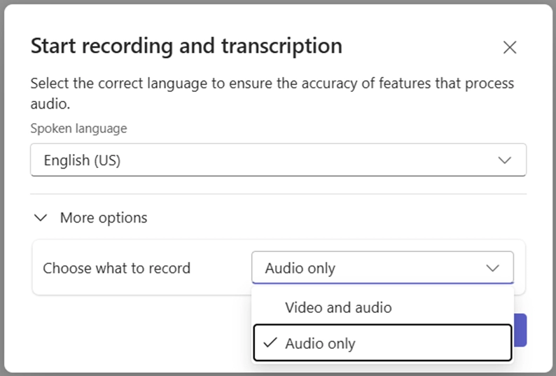 Audio-only recording now available in Microsoft Teams