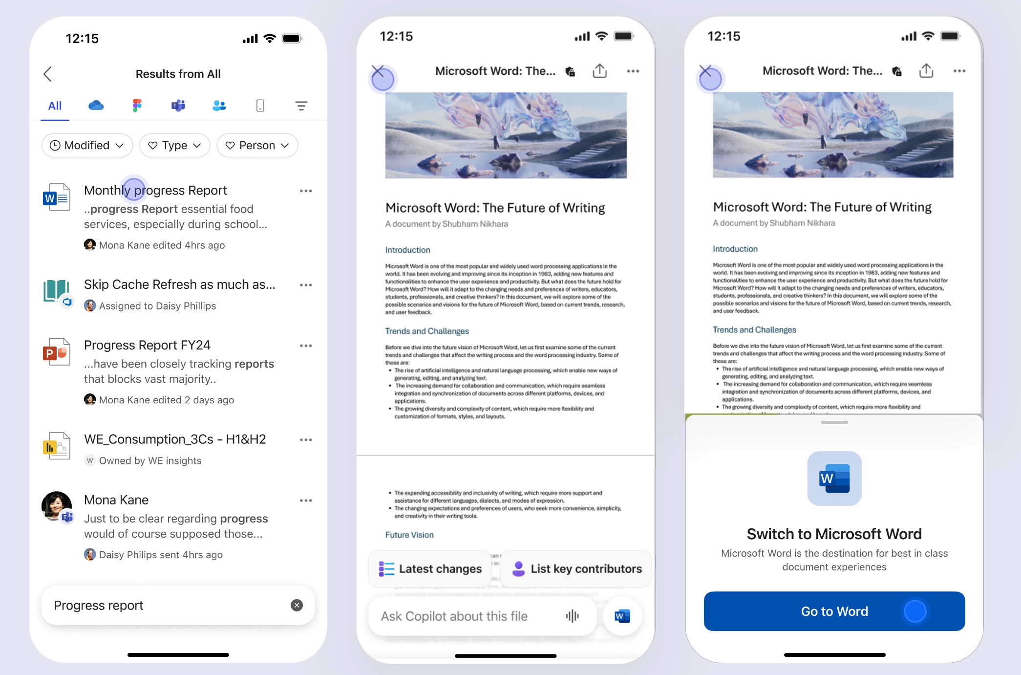 Mobile app file preview