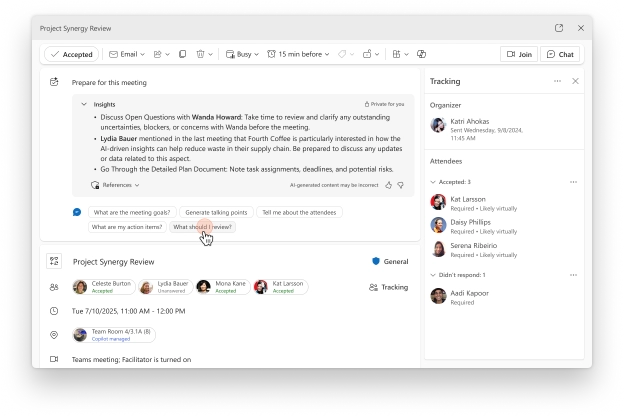 Outlook - Copilot Meeting Prep enhancements Oct 2025