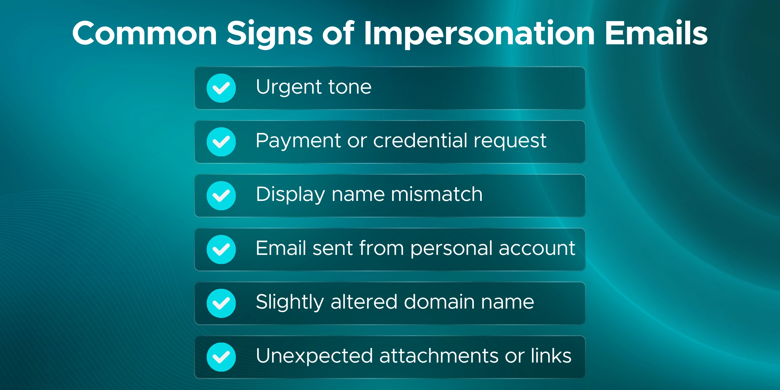 Common signs of Impersonation emails