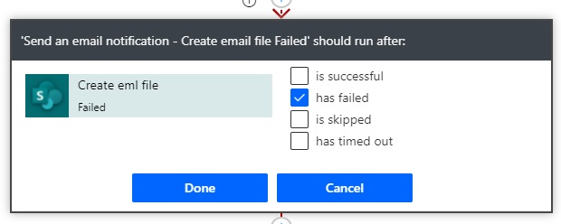 email creation failed notification