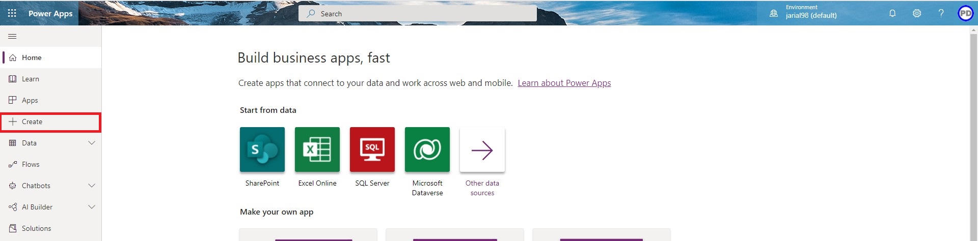 PowerApps-Create-App